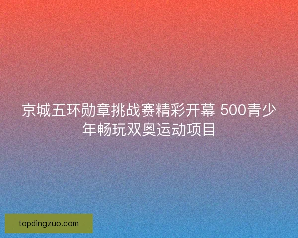 京城五环勋章挑战赛精彩开幕 500青少年畅玩双奥运动项目